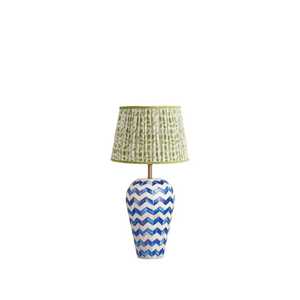 Handcrafted Blue Bone Inlay Table Lantern with Floral Pattern Luxury Tiered <b>Square</b> Decorative Bedside <b>Lamp</b> with Fabric <b>Shade</b> - Product Image 2