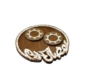 Bandeja de madera para majlis con arte artesanal de conchas de perla para la presentación auténtica de la ceremonia del café árabe - Product Image 2