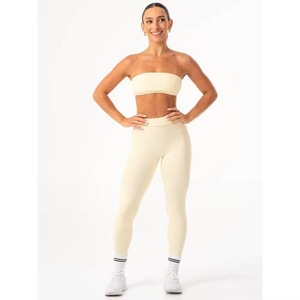 women yoga <b>set</b> high waist seamless leggings sports bra breathable stretch fitness workout gym wear activewear <b>set</b> - Product Image 1