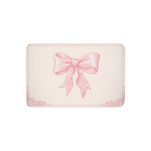 Alfombra de Baño Vintage Rosa con Lazo, Antideslizante y Suave, con Diseño Elegante de Cinta, Venta al Por Mayor - Product Image 1