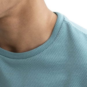 Men Light-Blue Solid Color Quick Dry Short Sleeve Crew Neck T-Shirt Regular Fit Casual Summer Wear For Sale - Product Image 6