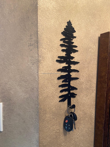 Porte-clés mural moderne en métal peint, design arbre, pour entrée, support de rangement domestique durable de haute qualité - Product Image 3