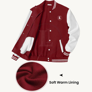Chaqueta Letterman 100% Algodón, Transpirable, de Alta Calidad, Chaqueta de Invierno para Hombre, Logotipo Frontal Personalizable, Nueva Llegada, Mejor Precio - Product Image 4
