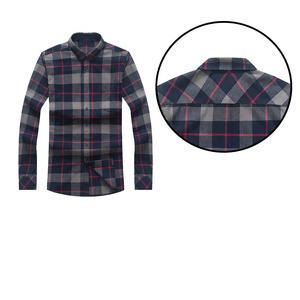 Luxury Polyester Hot Sale Men Fashion Button <b>up</b> Flannel Shirts Cotton Heavyweight Checked Plaid Unisex Shirt for <b>Boys</b> Breathable - Product Image 1