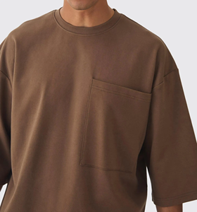 Camisetas de Diseñador de Lujo para Hombre, Personalizadas, 100% Algodón, con Bolsillo, Tallas Grandes, Color Sólido - Product Image 3