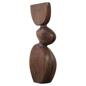 Sculpture de sol en bois abstraite moderne, artisanale, décor artistique personnalisé, ornement géométrique irrégulier pour hall d'hôtel et salon - Product Image 3