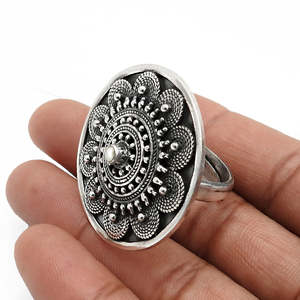 Anillo Vintage de Plata de Ley 925, Hecho a Mano, Estilo Bohemio, con Perla Redonda Brillante, Joyería para Mujer al por Mayor - Product Image 4
