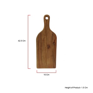 Planche à découper rectangulaire de luxe personnalisée en bois d'acacia et de manguier, faite à la main, pour cuisine, en bambou, couleur marron unique - Product Image 2