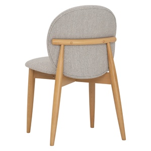 Chaise de salle à manger rembourrée de style moderne du milieu du siècle, avec structure en hêtre naturel, pour ensembles de salle à manger - Product Image 4