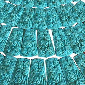 Cuentas de flor tallada a mano, <span class=keywords><strong>piedra</strong></span> natural <span class=keywords><strong>turquesa</strong></span> con flor tallada a mano - Product Image 6