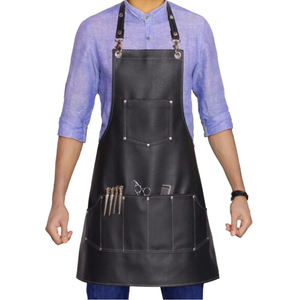 Tabliers de barbier en cuir personnalisés avec sangles en cuir PU, tabliers unisexes - Product Image 5