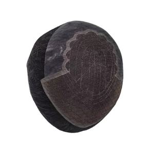 Perruque à dentelle frontale q6 hair model THB 2025, cheveux indiens Remy, frange, base sans colle, couleur blonde, densité 130%-250%, nœuds décolorés - Product Image 4