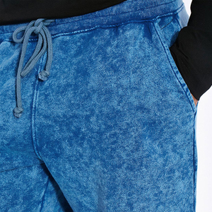 Shorts pour hommes en coton doux de haute qualité, légers, avec logo personnalisé, effet délavé, design tendance, shorts de sport d'été, shorts délavés - Product Image 3