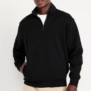 Sudaderas con cremallera para hombre al por mayor, de algodón y forro polar, con cremallera de un cuarto, corte holgado, para marcas de streetwear estadounidenses - Product Image 2