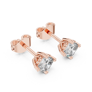 Diamante cultivado en laboratorio de corte redondo de 0.75 quilates, cada piedra engastada en oro rosa de 18 quilates, para mujer, compromiso, boda, fiesta, regalo de San Valentín, uso diario. - Product Image 1