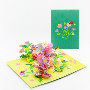 การ์ดป๊อปอัพ 3 มิติ ลายดอกไม้หลากสีสัน การ์ดอวยพรทำมือ ของขวัญปี 2026 การ์ดป๊อปอัพ 3 มิติ ป่าดอกไม้ งานฝีมือกระดาษป๊อปอัพ - Product Image 2