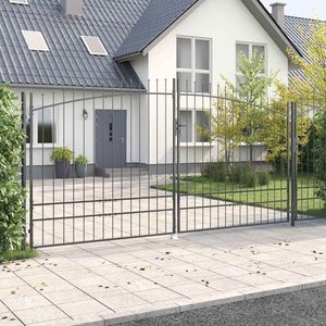 Puerta Doble de Acero con Cerradura Gris 400 x 199.5 cm para Cercas, Enrejados y Portones - Product Image 3