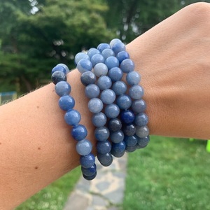 Natural Blue Aventurine Ball-Shaped <b>Beaded</b> <b>Bracelet</b> for Healing Reiki Energy Jewelry Gift 8mm Wholesale - Product Image 6