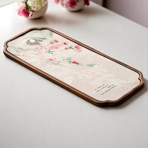 Decorative Wooden Serving Tray for Food and Drink Wood Serving Tray for Restaurant Dining <b>Table</b> <b>Kitchen</b> Use for Export Price - Product Image 2