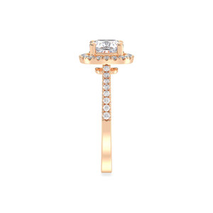 Bague halo en or 14 carats certifiée REYES IGI avec diamant de laboratoire HPHT CVD pour femme, solitaire, cadeau de fiançailles, mariage, bijoux fins - Product Image 5