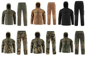 Nouvelle Arrivée Ensemble de Chasse Unisexe en Polaire Tricotée avec Imprimé Camouflage en Toile, Tenue d'Entraînement Extérieur en Polyester - Product Image 6