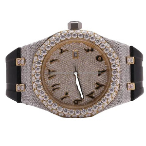 นาฬิกาข้อมือฮิปฮอปผู้ชายแบบสองสีทองเงินแท้ ประดับเพชรโมอิสซาไนต์ คุณภาพสูง หรูหรา สั่งทำพิเศษพร้อมตราสินค้า - Product Image 1