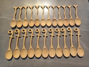 Cuillère à mélanger en bois du Vietnam, faite à la main, avec manche en branche, ustensile de cuisine, vaisselle naturelle du Vietnam - Product Image 6