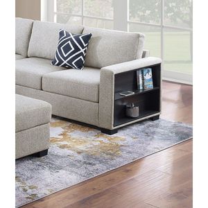 Set Divano Sezionale Contemporaneo 4 Pezzi in Bouclé Beige con Scaffale Integrato, Divanetto, Pouf a Cuneo Funzionale per Arredamento Soggiorno - Product Image 2