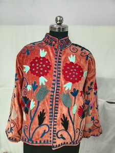 Handmade Suzani Jacket Vintage Embroidered <b>Women</b> Jacket Indian Suzani Embroidery <b>Coat</b> Boho Tribal Jacket Hand Embroidered Ethnic - Product Image 1