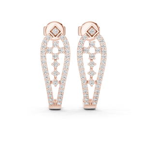 18K Rose Gold Plated 925 Sterling <b>Silver</b> Halo Sparkle Zircon Bali <b>Hoop</b> <b>Earrings</b> Elegant Fashion Jewelry Women - Product Image 1