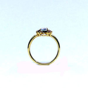 Wedding Wear 925 Sterling Silver Gold Plated Jewelry <b>Blue</b> Topaz Gemstone Women Wear Classic <b>Ring</b> - Product Image 2