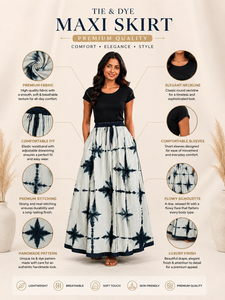 Bohemian Tie-Dye Maxi <b>Skirt</b> Set, <b>Elastic</b> Drawstring A-Line Long <b>Skirt</b>, Rayon Summer Beach Outfits, Two Piece Top <b>Skirt</b> Combo - Product Image 4