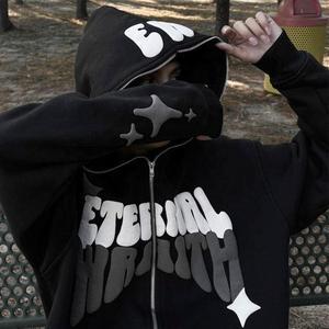 Private Label <b>Hoodie</b> Manufacturer, 550GSM Heavyweight Cotton Oversized Zip-Up <b>Hoodie</b>, Custom Puff Print Logo OEM/ODM - Product Image 4
