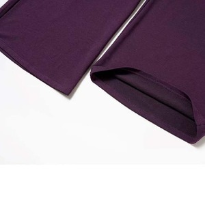 Pantalon de survêtement évasé taille haute de qualité supérieure pour femme, en coton, coupe large, style devant plat, idéal pour l'hiver - Vente en gros - Product Image 5