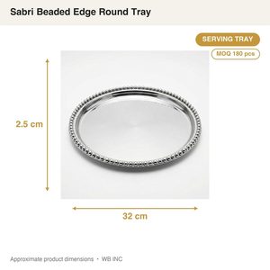 Oval <b>Silver</b> SS304 Beaded Rim Serving <b>Tray</b> 32 cm Home/Hotel Wedding Decor Gift - Product Image 3