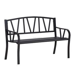 Banc de jardin traditionnel en métal forgé avec finition en aérosol noir Design moderne de haute qualité pour s'asseoir Prix de gros - Product Image 5