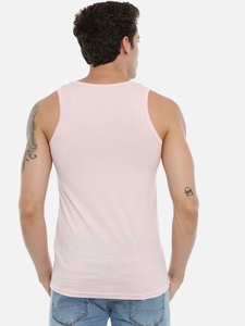 Débardeur rose sans manches pour homme, col rond, couleur unie, tricoté, coupe décontractée - Product Image 6