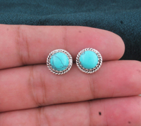 Boucles d'oreilles pendantes en argent sterling 925 avec turquoise et lavande naturelle, sertissage clos, qualité AAA, pierres précieuses certifiées de luxe pour femme, mariage