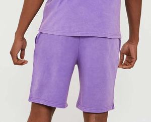 Meilleure qualité couleur unie en gros coton épais éponge français décontracté Gym course Fitness lavage à l'acide Shorts personnalisé tricoté Shorts - Product Image 3