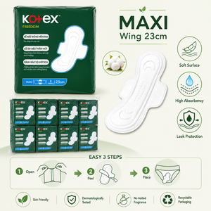 <b>Kotex</b> Freedom Maxi Wing 23cm Sanitary Napkins | Comfortable Protection Feminine Care - Product Image 3