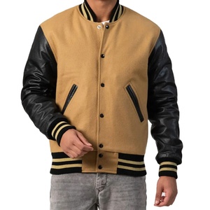 Chaqueta Varsity de Alta Calidad con Mangas de Cuero y Cuerpo de Lana de Camello, Talla y Logotipo Personalizados, Chaqueta Lettermen, Chaqueta de Béisbol, Chaqueta de Invierno 2026 - Product Image 1