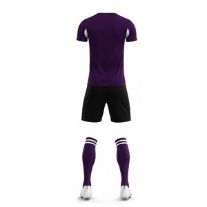 Conjunto de camiseta de fútbol sublimada geométrica morada para entrenamiento de fútbol, manga corta, uniforme deportivo que absorbe la humedad, equipación de fútbol - Product Image 4