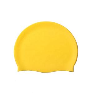 Gorro de natación de silicona de color puro, ajuste elástico unisex, color blanco - Product Image 4