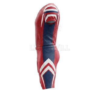 Ensemble de maillots et pantalons de football américain personnalisés pour adultes, impression par transfert thermique, polyester léger, uniforme d'équipe sportive, vêtements de sport - Product Image 3