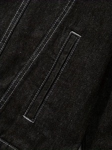 Chaqueta vaquera informal personalizada para hombre, estilo vintage con costuras en contraste, abotonada, de algodón, prenda exterior de moda. - Product Image 5