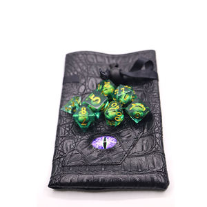 Custom Leather <b>Dice</b> Bag with Dragon Eye Design DND Game Storage Pouch Icosahedron <b>Die</b> Included - Product Image 4