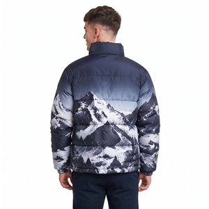 Men Regular Fit Winter Puffer Jacket Custom Sublimated Print Quilted Warm Full Zip <b>Padded</b> <b>Coat</b> Casual Outdoor Jacket - Product Image 4