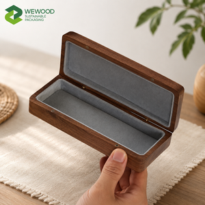 Étui de rangement pour lunettes en bois personnalisé avec doublure douce, fermeture magnétique, logo personnalisé et design en bois naturel de qualité supérieure - Product Image 1
