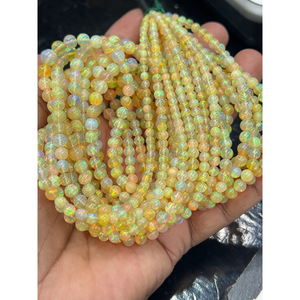 Collier de perles rondes lisses en opale d'Éthiopie naturelle AAA, de 4,5 mm à 7 mm, pour la fabrication de bijoux en opale précieuse, vente en gros, export, approvisionnement en vrac - Product Image 1