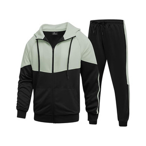 Men's Tracksuits Casual Sweat Track Suits Full Zip 2 Pieces Sweatsuits Long Sleeve Jogging Workout Sports <b>Set</b> - Product Image 1